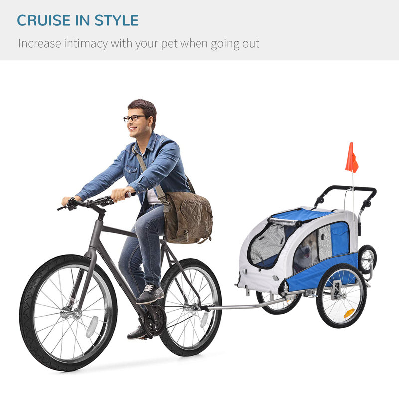 Aosom PawHut Durable Pet Dog Bicycle Trailer Jogger Stroller & Reviews